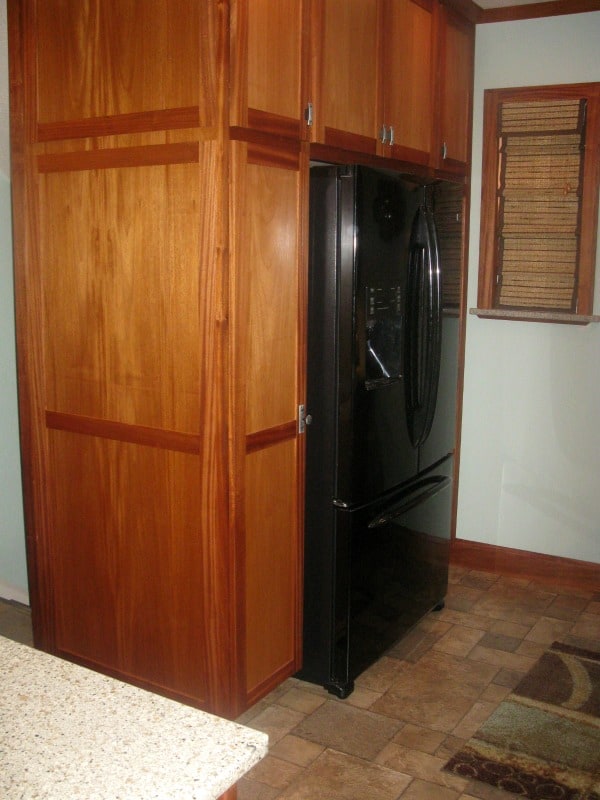 Custom built refrigerator cabinets