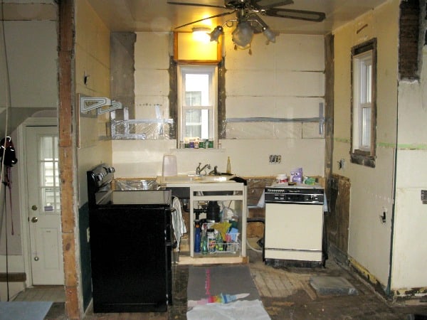 Kitchen gutted for remodel
