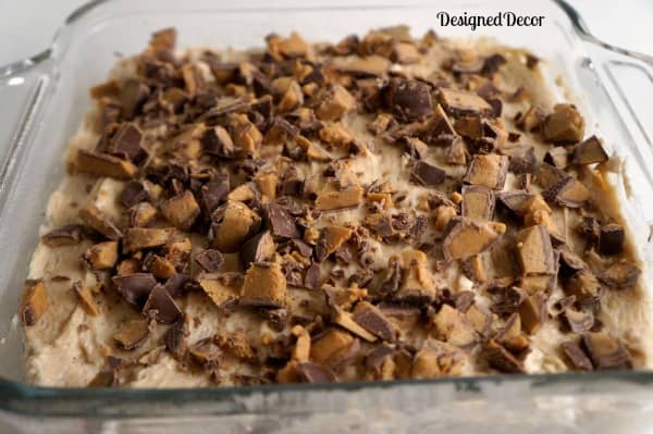 chopped peanut butter cups layer