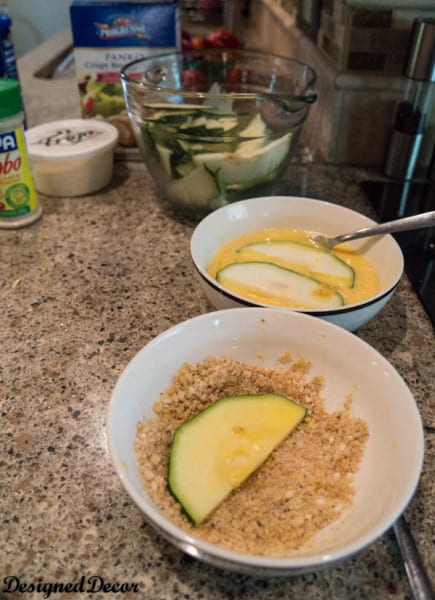 Preparing the Fried Zucchini-