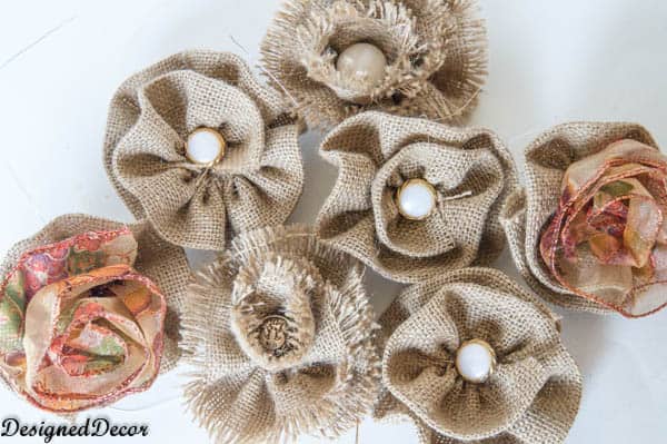 burlap flowers