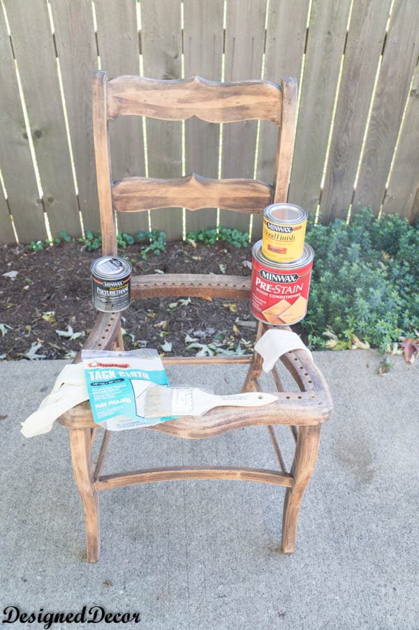 staining repurposed Wood accent Chairs