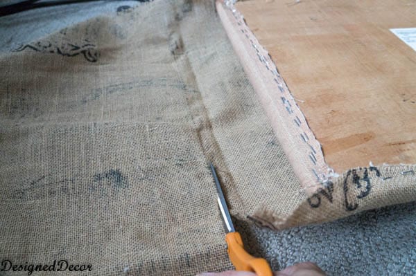 cutting burlap 