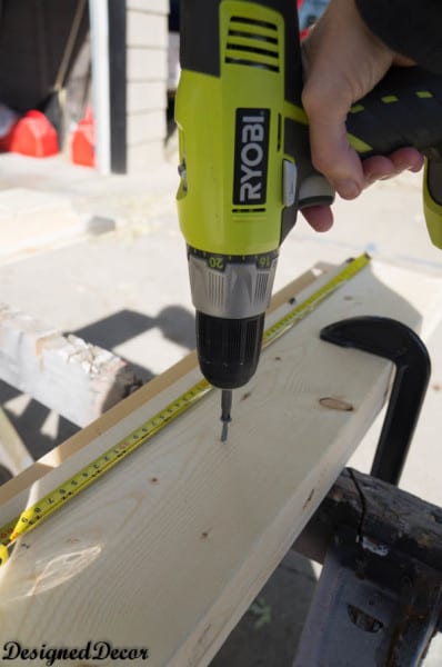 Ryobi compact drill to build a Mantle Shelf-