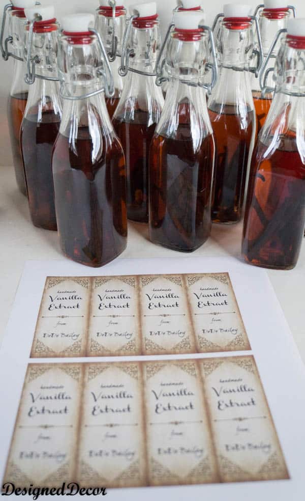 make labels to give vanilla extract as gifts 