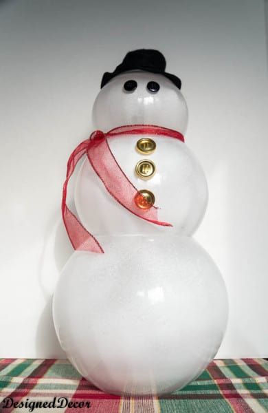 Glass Bowl Snowman Table Decoration