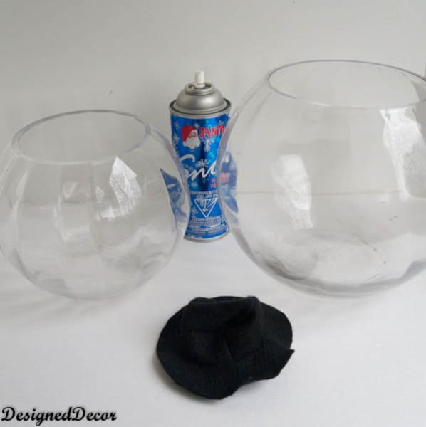 supplies for a Glass Bowl Snowman