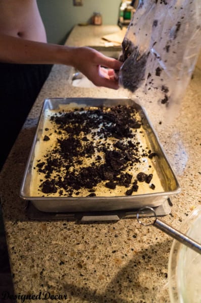 adding top layer for Oreo dessert