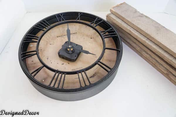 repurposing a pallet into a clock