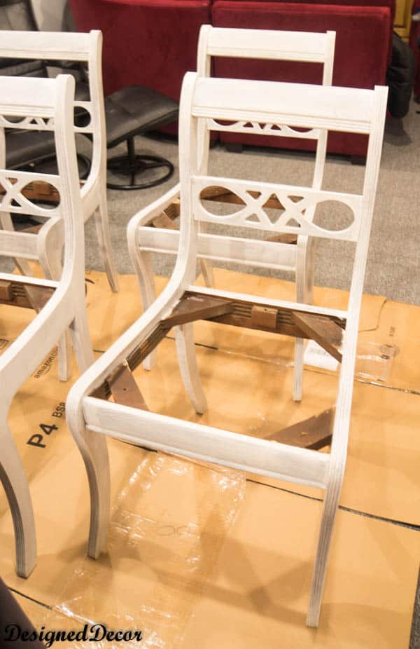 Priming the chairs with primer 