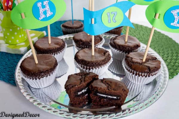 Oreo Brownie Cupcakes- https://designeddecor.com