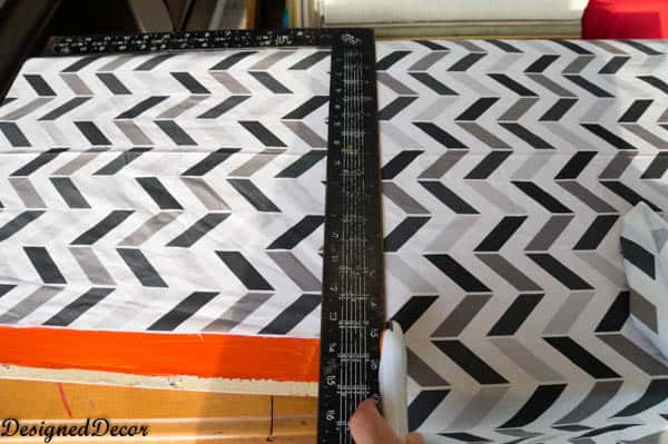 measuring and cutting fabric