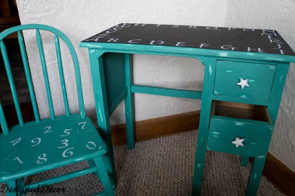 ABC 123 Kids Desk and Chair- makeover