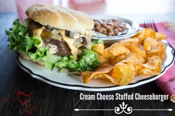 #SayCheeseburger~ Cream Cheese Stuffed Cheeseburger~ #CollectiveBias-#shop