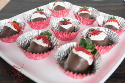 Marshmallow and Chocolate covered Strawberries