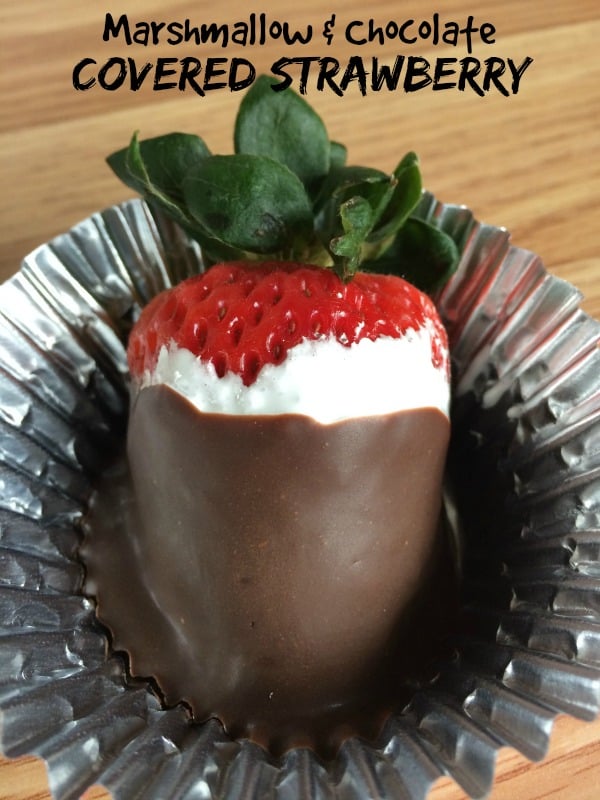 strawberry dipped in marshmallow and chocolate 