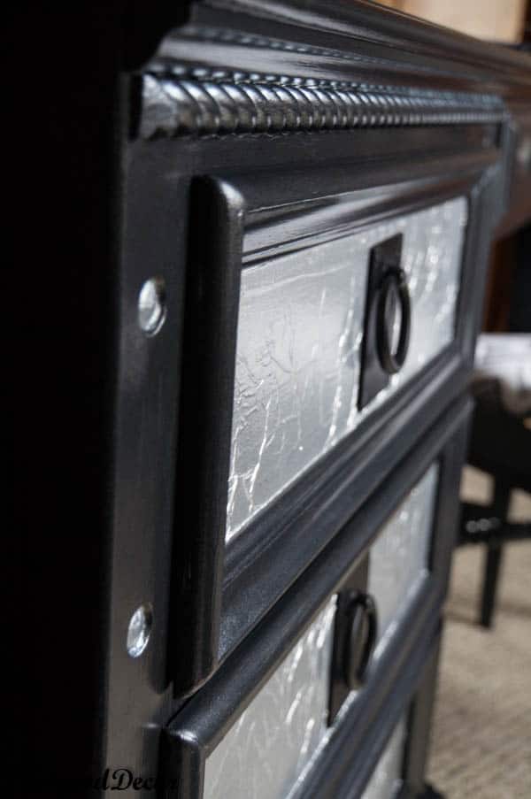 Black Desk with Aluminum Foil Drawers