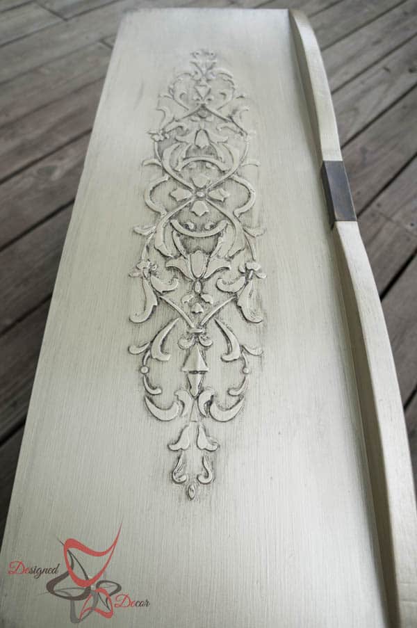 Stenciled Dresser drawers 