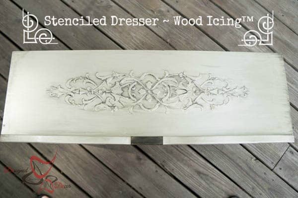 Stenciled Dresser ~ Wood Icing-pinnable