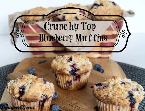 Crunchy Top Blueberry Muffins- Crumb Topping Muffins