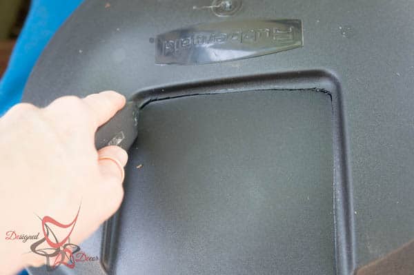 remove section of lid of DIY Rain Barrel ~ Tutorial-