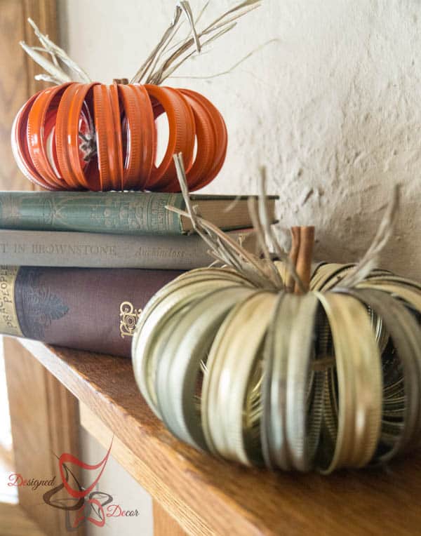 2014 Fall Home Decor- Canning Lid Pumpkins