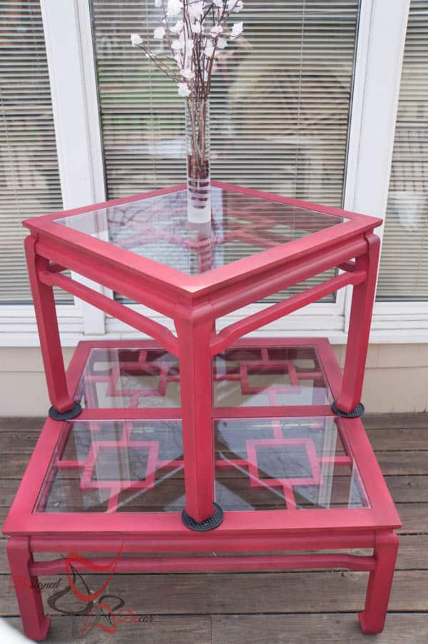 Painted Glass Top Tables