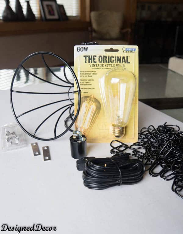 Supplies for a Wire Pendant Light
