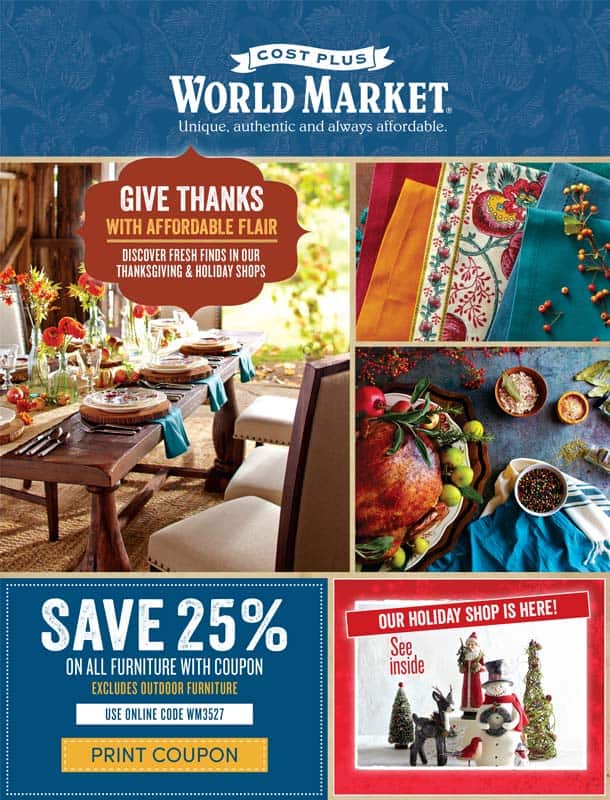 Cost Plus World Market~ Fall Catalog~ Thanksgiving~ Entertaining