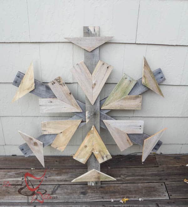 Reclaimed wood Pallet Snowflakes-