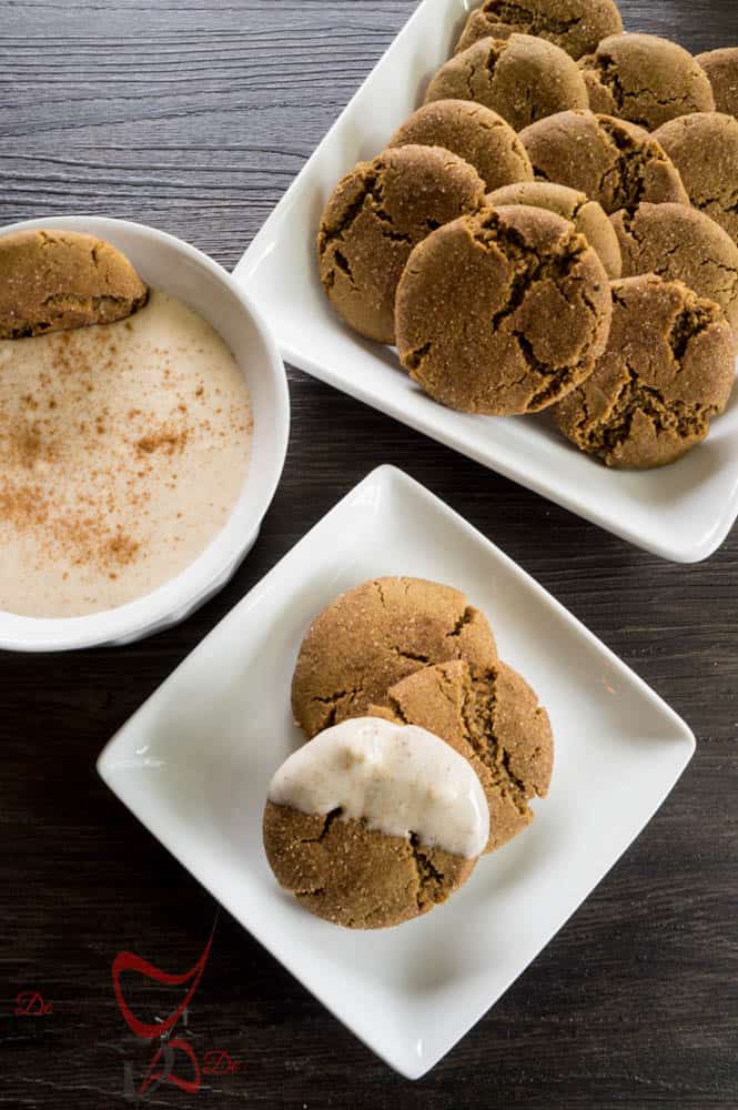 Ginger Snap Cookies with Egg Nog Dip