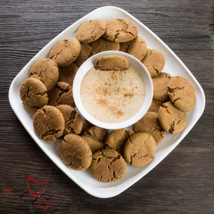 The best Ginger Snap Cookies with Egg Nog Dip-