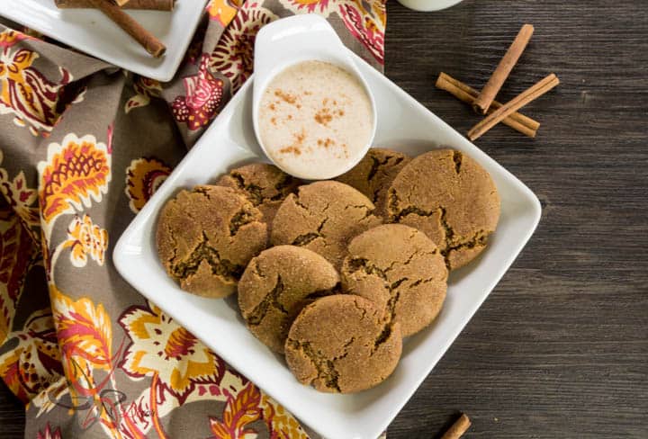 Ginger Snap Cookies served with Eggnog dip