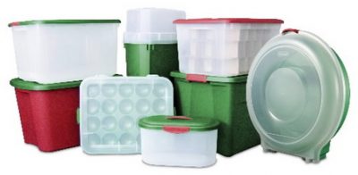 assorted plastic storage containers