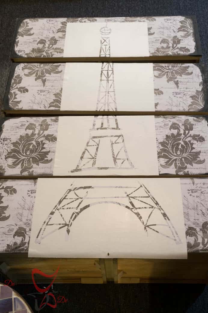 Eiffel Tower Dresser- How to make a large furniture stencil