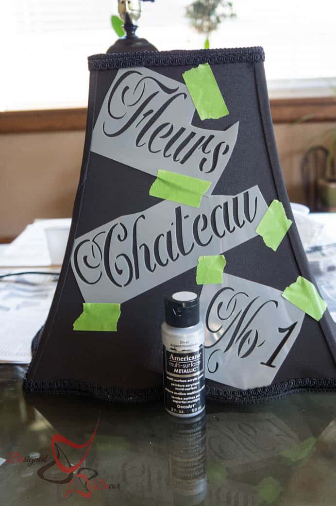 Lamp Makeover with French Stencils - Americana Multi Surface Paint- 