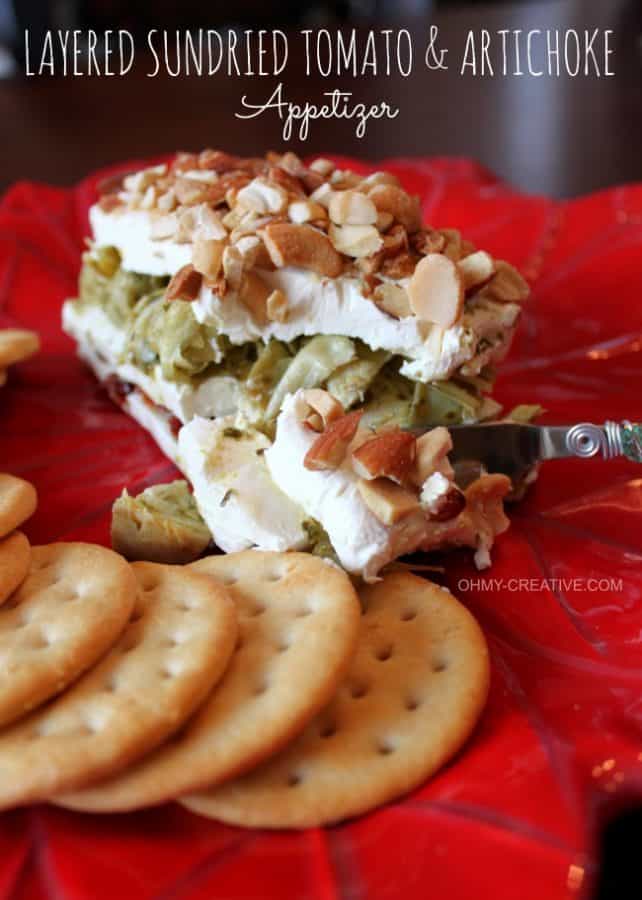 Layered-Sundried-Tomatos-and-Artichoke-Appetizer- Oh My Creative