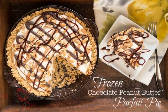Frozen Peanut Butter Chocolate Parfait Pie-pinnable