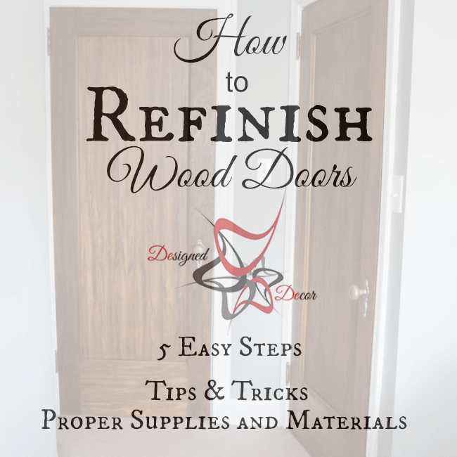How to refinish Wood doors- 