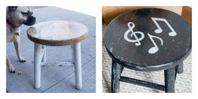 Music Note Stool- Furniture Makeovers