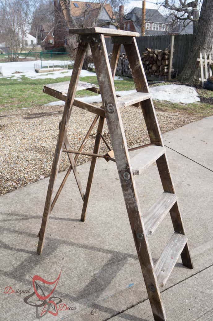 Repurposed Ladder Shelf