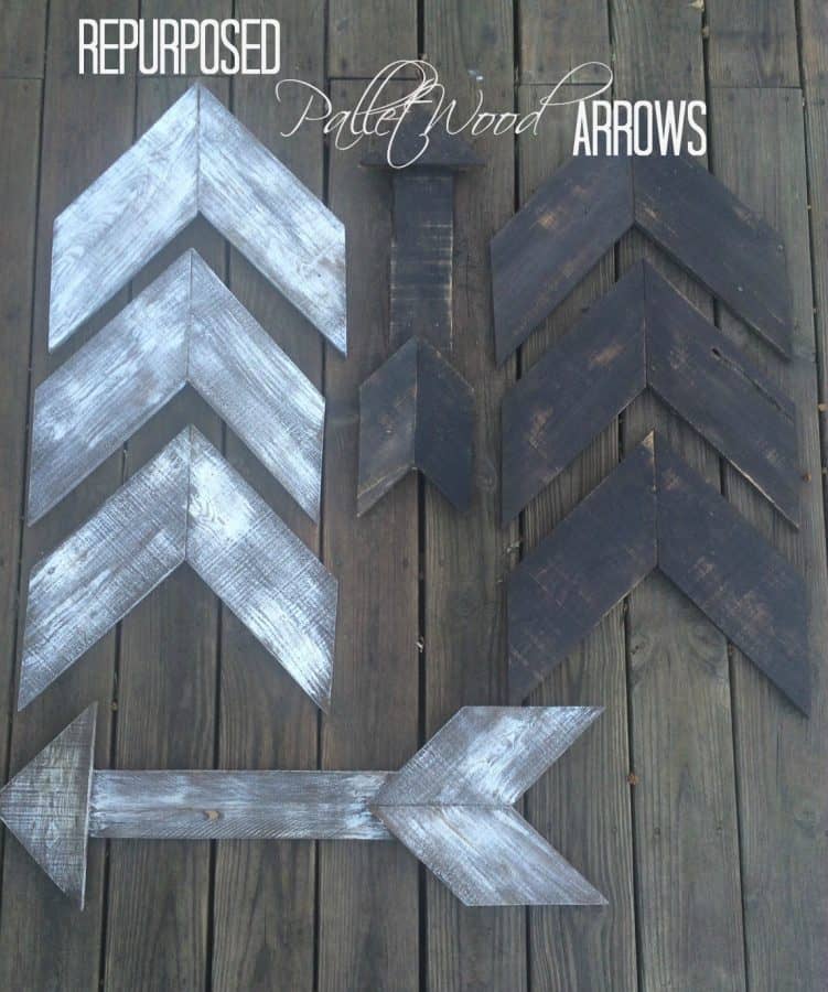 reclaimed wood arrows- repurposed pallet wood arrows - pinnable