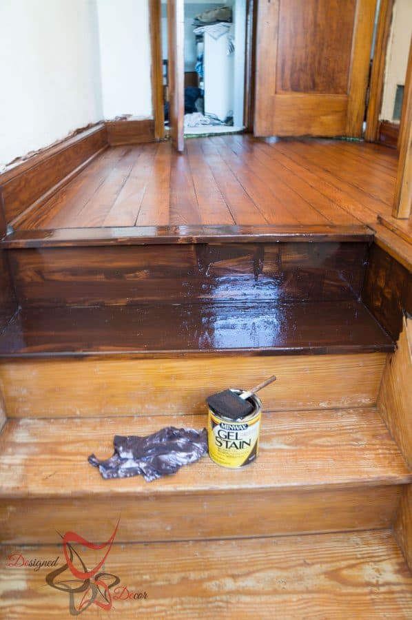 using gel stain on wood steps