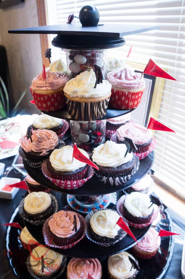 Graduation Party Planning- DIY-CupCake Stand-Table Decorations-Photo Booth-20