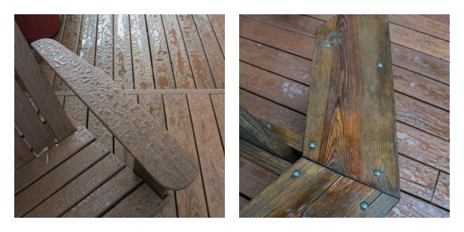 Stain the wood deck before and after