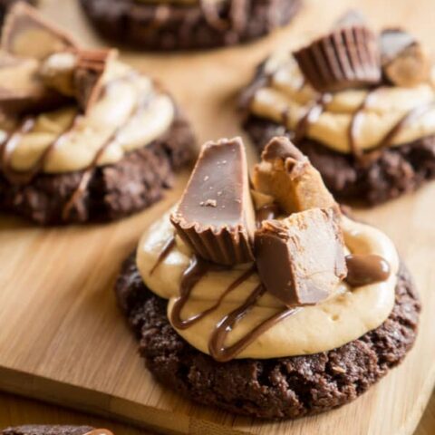 Peanut Butter Icing-Chocolate Cake Cookies!