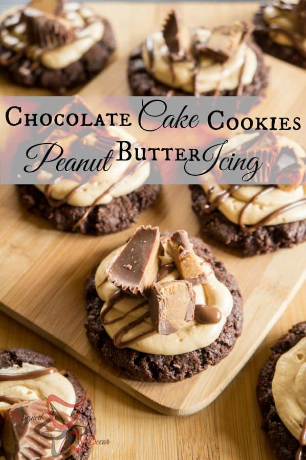 Peanut Butter Icing Chocolate Cake Cookies-pinnable