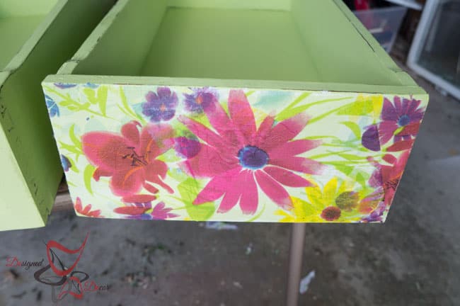 Decoupage Art On Wood Nightstands - Salvaged Inspirations