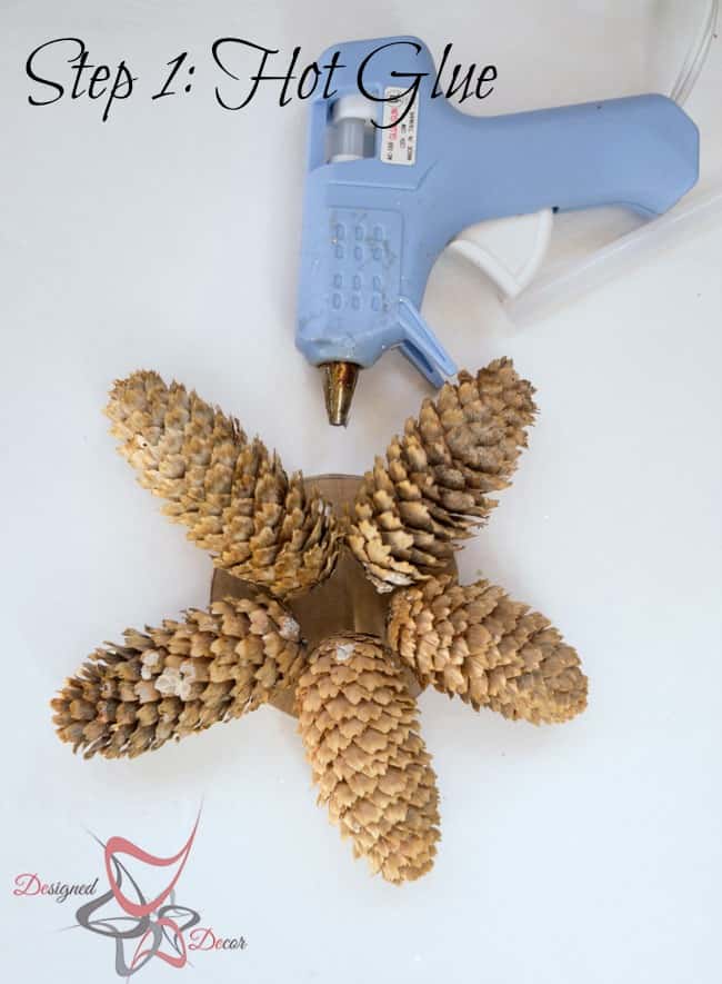 DIY-Pine Cone Christmas Ornaments-Christmas Decorating on a budget - step 1