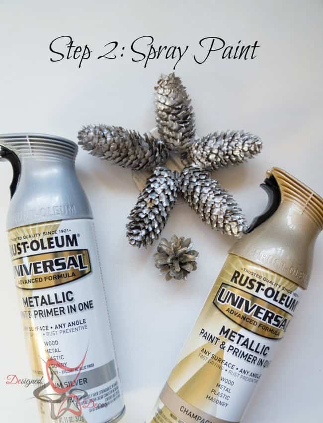 DIY-Pine Cone Christmas Ornaments-Christmas Decorating on a budget- step 2